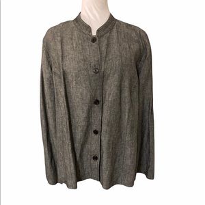 JM Woman Collection Plus Size Black & White Linen Jacket